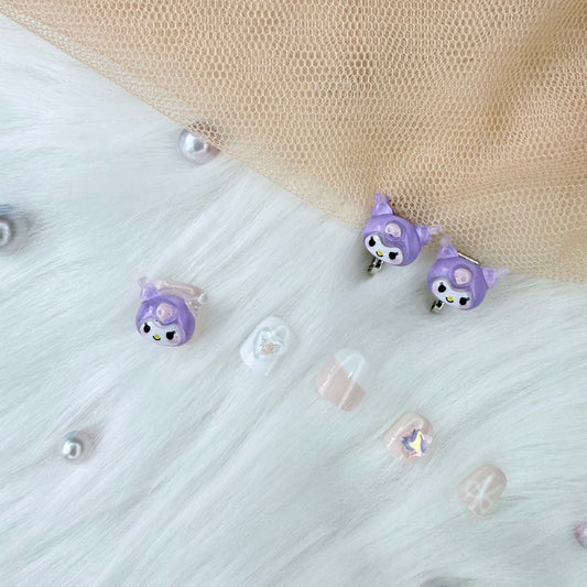 Purple Kuromi w Earring